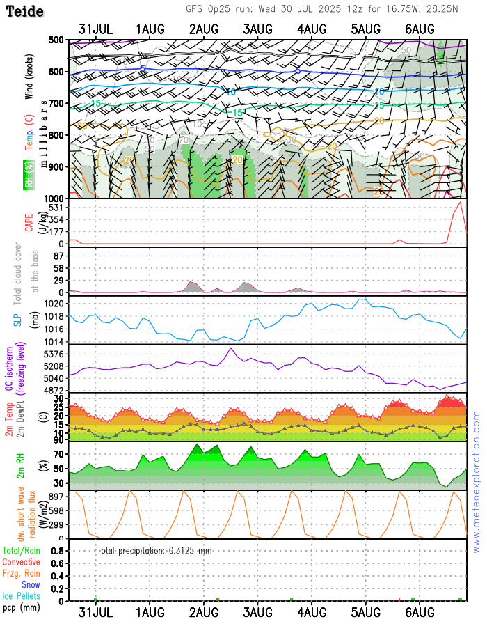 Meteograma Teide